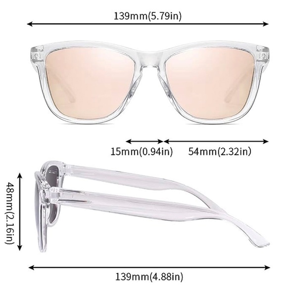 Women's Transparent Clear Rose Gold Lens Trendy Retro Fashion Classic Sunglasses - Picture 2 of 5